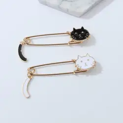 New Fashion Personality Lovely Drip Small Cat Wagging Tail Animal Brooch Simple Dabie Pin Jewelry Large Brooches Teardrop Brooch