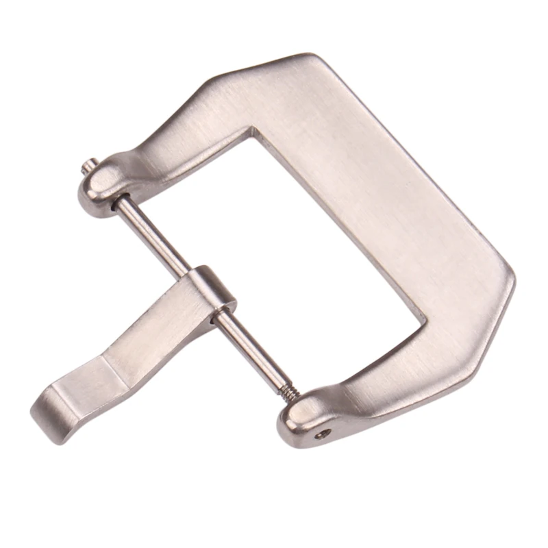 20mm 22mm 24mm Watch Clasp Stainless Steel Silver Brushed Watchbands Strap Pre V Screw Pin Buckle