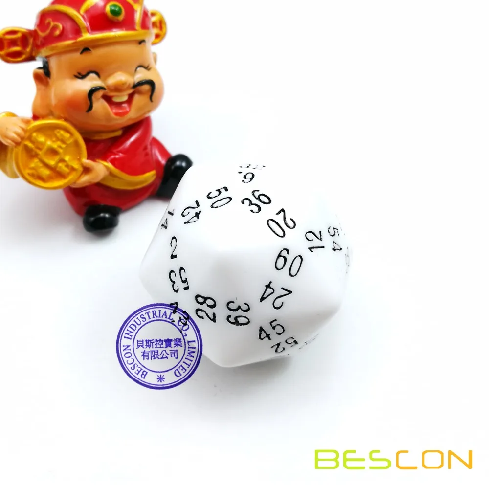 

Bescon New Polyhedral Dice 60-sided Dice, D60 die, D60 dice, 60 Sides Dice, 60 Sided Cube of White Color