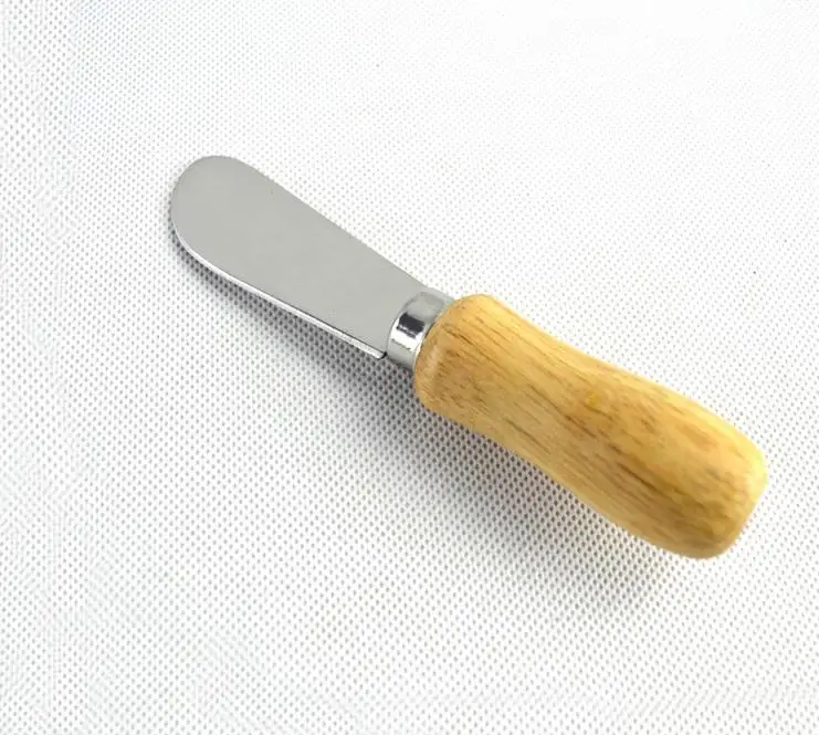 Food Non-Stick Cake Butter Knife Butter Spatula Wooden Handle stainless steel Scraper Baking Tools