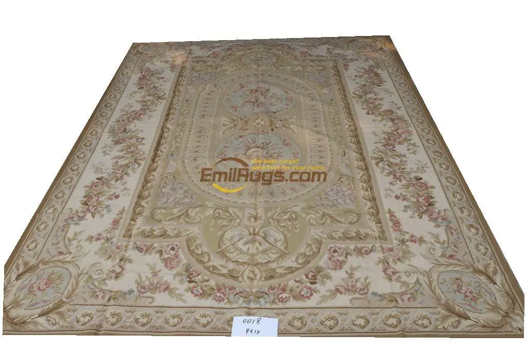 Antique French Wool 19th Century Aubusson Carpet Carpet Handmade Big Carpet For Living Room Rectangle Carpet Kilim Carpet