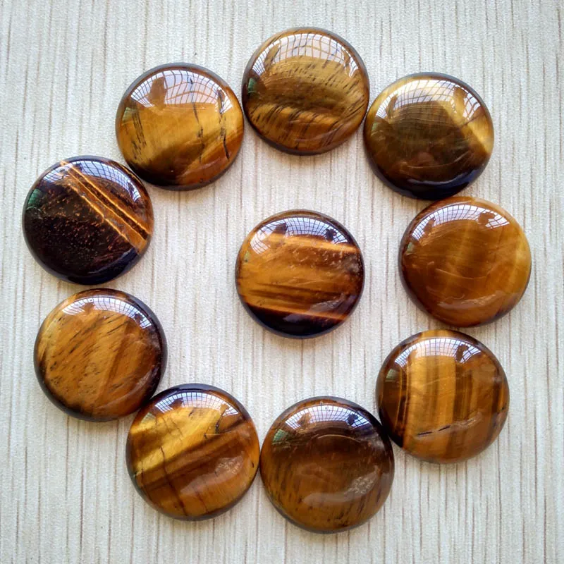 

Wholesale 10pcs/lot hight quality natural tiger's eye stone round cabochon beads 25mm for jewelry Accessories making free