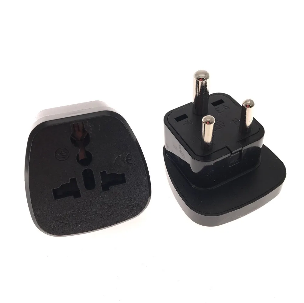 vovotrade (USA Respone) Universal UK/US/EU/AU to South Africa India Russia 3 pin Travel Power Adapter Plug Abroad Traveler Compa