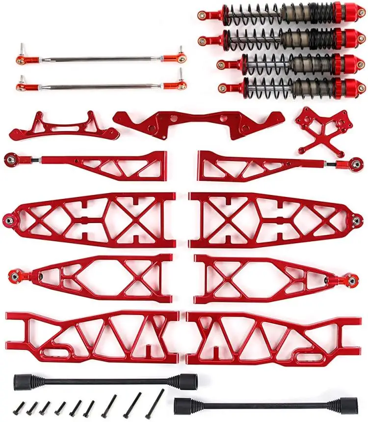 Super long supension arm + shock absorber + CVD + shock tower set for ROFUN HPI Baja 5b 5t 5sc CNC BAJA-MAX upgrade part