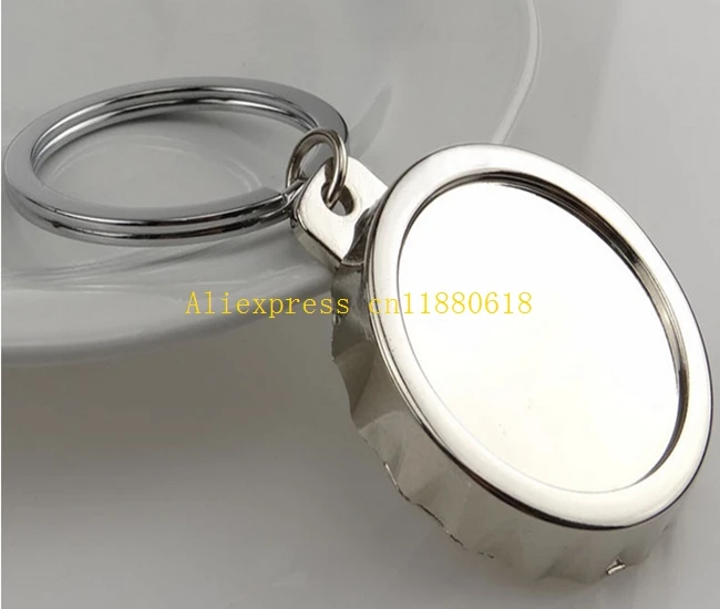 500pcs/lot Free Shipping Beer cap shape Bottle opener Round Cap Cover Bottle Opener with KeyChain