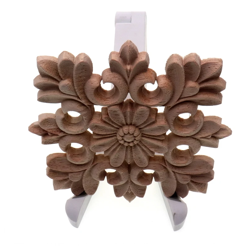 RUNBAZEF Vintage Unpainted Wood Carved Decal Corner Onlay Applique Frame Home decoration accessories Furniture Wall Decor Crafts