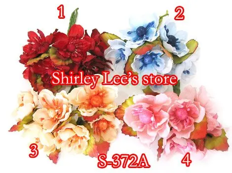 144 BUNCHES=864 stems X  (3cm) Silk  Flower bunch w/Wired Stem,MINI Floral,MIX 4 COLORS*