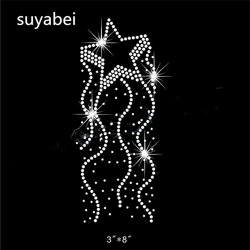 

Star Iron on Crystal Rhinestone Applique Patches Star Design Hot Fix Stones for Dress Pant