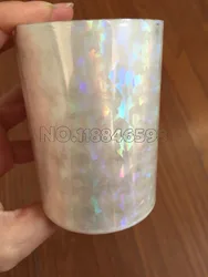 Lámina holográfica lisa y transparente para estampado en caliente, papel o plástico, 8cm x 120m por lote, caja de embalaje DIY