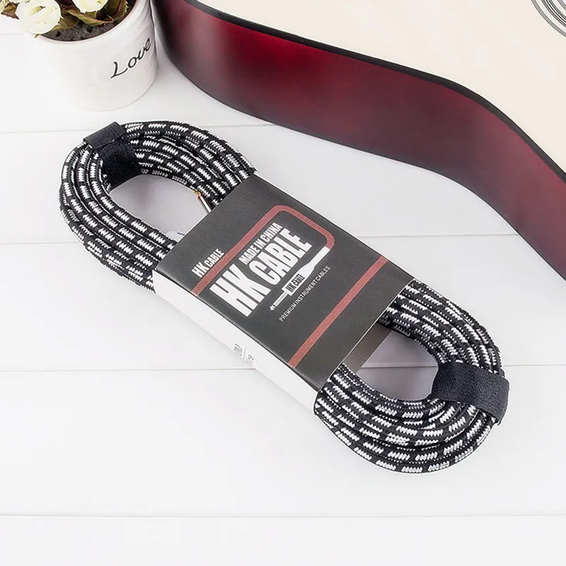 سلك كابل غيتار كهربائي ، لا ضوضاء ، كابل باس محمية للغيتار ، ملحقات مكبر الصوت ، الآلات الموسيقية ، 3 م ، 5 م ، 10 م