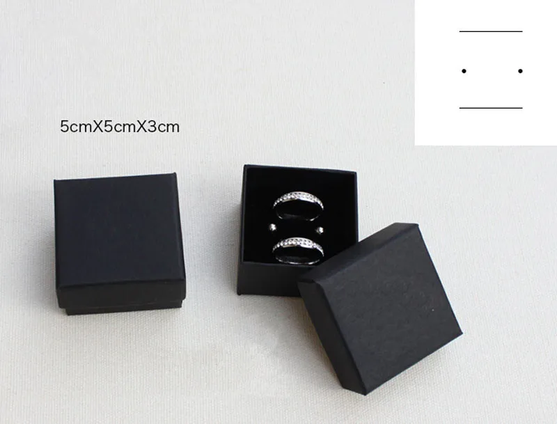 

5*5*3cm Black Ring Gift Boxes Jewelry Earring Packaging Box With Sponge 100pcs/lot Free shipping