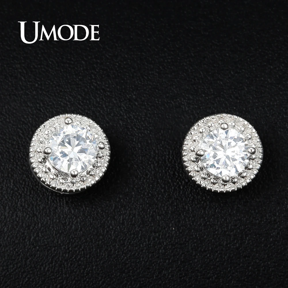 UMODE Wedding & Engagement Jewelry for Women White Gold Color Round CZ with Necklaces & Earring & Ring Sets Gift US0043