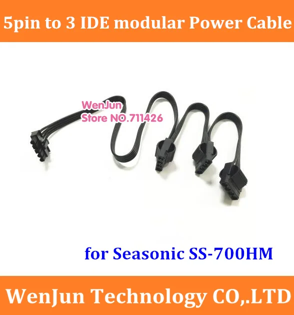 High Quality 5pin Male to 3*IDE Modular Power Supply Cable for Seasonic SS-700HM PSU