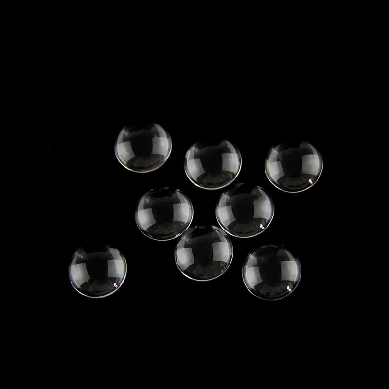 50pcs 12mm Round Flat Back Transparent Clear Glass Cabochon for DIY Charm pendant Necklace Jewelry Making Bright