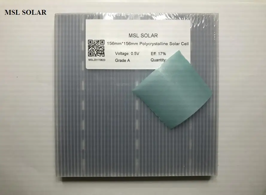 100pcs Poly-Crystalline Silicon Solar Cells 156mm x 156mm 18% Efficiency A Grade For Make Solar Panel