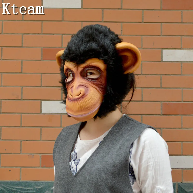 2018 Hot King Kong Planet of the Apes Gorilla Mask hood Gorillas Overhead Monkey Latex Animals Masks Blood Scary Halloween Party
