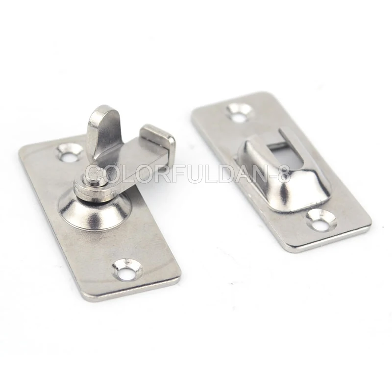 2PCS Mini 90 Degree Stainless Steel Lock For Sliding Barn Wood Door Hardware Latch JF1704