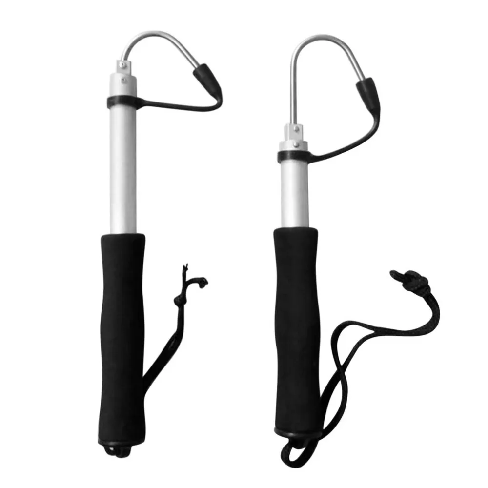 60cm Or 120cm Stainless Steel Sea Telescopic Fishing Gaff Aluminum Alloy Spear Hook Fish Gripper Tackle Outdoor Fishing Tool #84