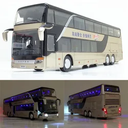 Venda de alta qualidade 1:32 liga puxar para trás ônibus modelo, alta imitação duplo turismo ônibus, flash brinquedo veículo, frete grátis