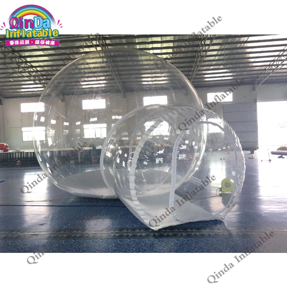 Tienda de campaña inflable con cúpula de aire para acampada, burbuja transparente de 4m de diámetro y 2m de entrada