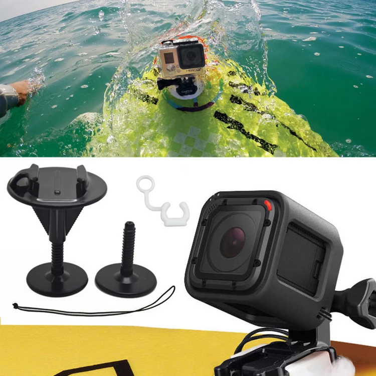 Surf Surfing ชุดฤดูร้อนกระดานโต้คลื่น Fixed Bracket Bodyboard + Tether Lock สำหรับ Gopro Hero 8 9 10 Xiaomi YI SJ5000