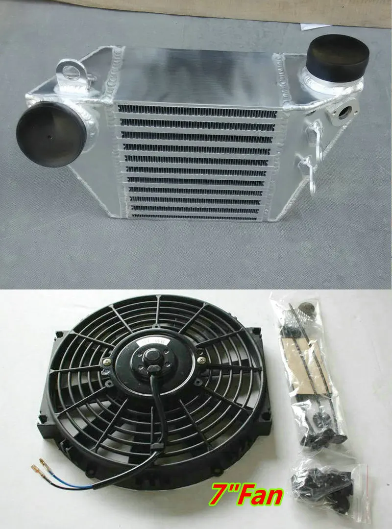 Side Mount Aluminum Intercooler +FAN FOR Volkswagen GOLF BORA Polo Vivo MK4 AUDI A3 8L 1.8T 1.9TDI ASZ Engine Diesel SEAT Toledo