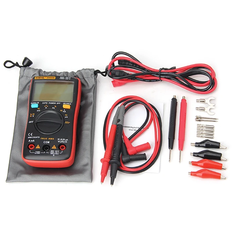 50JC AN8008 True RMS LCD Digital Multimeter Voltmeter Ammeter for DC Curre