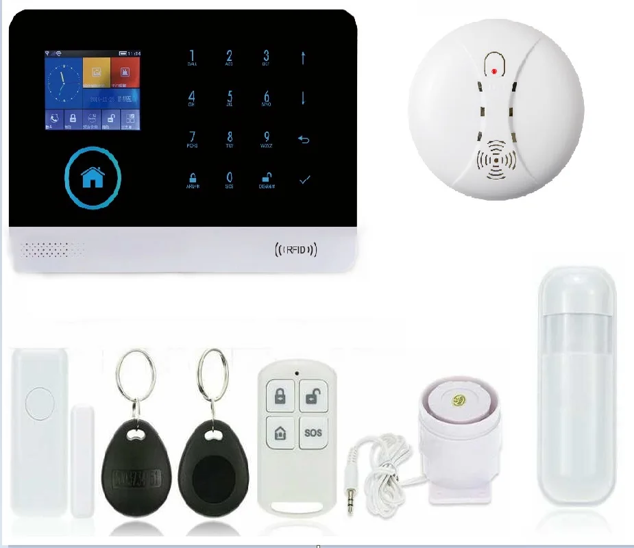 SAFEARMED G6 wireless zones app control GSM alarm system with touch screen TFT color display home alarm system PIR Motion Senson