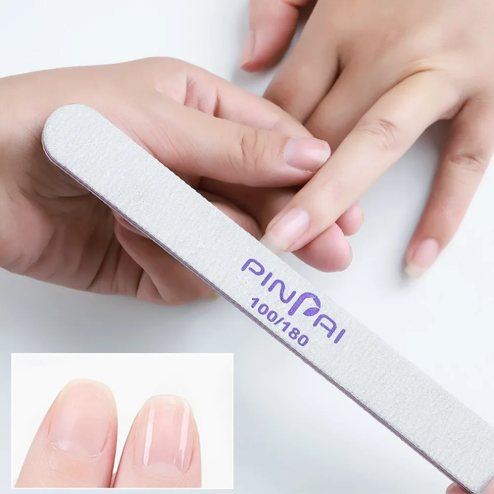 PinPai 5Pcs/set 100/180 Grits Nail Files Manicure Pedicure Buffer Block Nail Art Tips UV Gel Polisher File Double Side Nail Tool