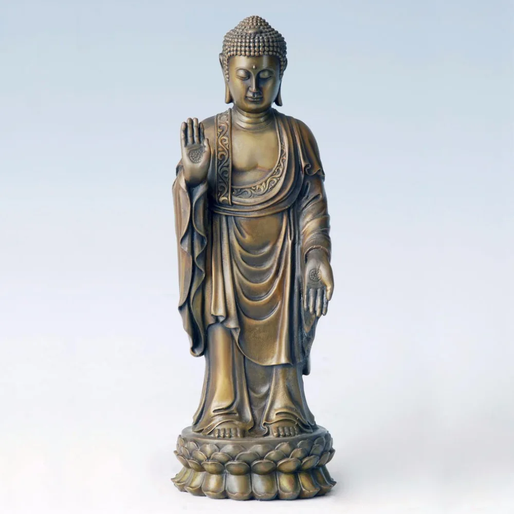 Bronze Shakyamuni Buddha Sculpture the Founder of Buddhism Classical Buddha Statue Figurine Indoor Decor