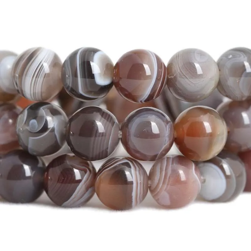 5A Stone Beads Botswana Sardonyx Agates Round Loose Beads 4 6 8 10 12MM 15\