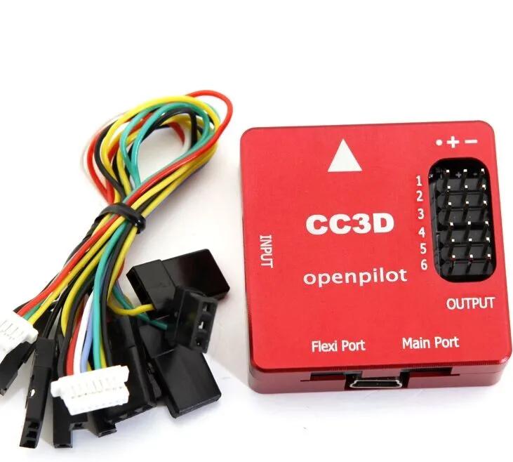 CC3D 32 Bit Openpilot Open Source Flight Control Processer with Red CNC Aluminum Case Shell for AQV250 mini multicopter