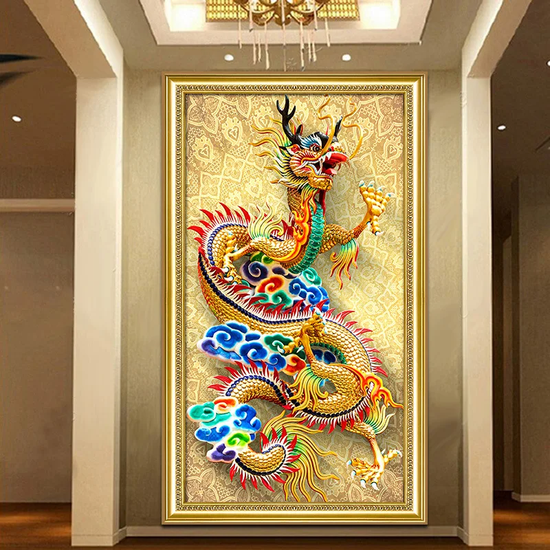 

DIY 5D Sale Diamond Embroidery, Diamond Mosaic, Full, Descents of the Dragon, Diamond Painting, Cross Stitch,3D, Decoration, Gif