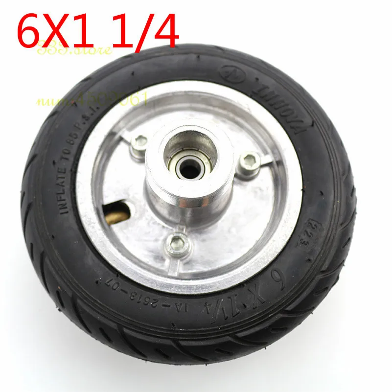 150MM Wheel Aluminium Hub 6x1 1/4 tyre wheel  Inner Tube Electric Scooter 6 Inch Pneumatic Tire Electric scooter belt size