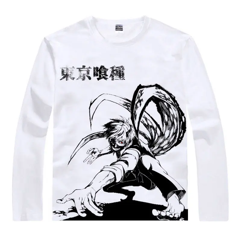 Tokyo Ghoul T-Shirt Ken Kaneki Shirt breathable Long sleeves t-shirts Anime Mens Designer t-shirts anime cartoon Girls T-shirt a