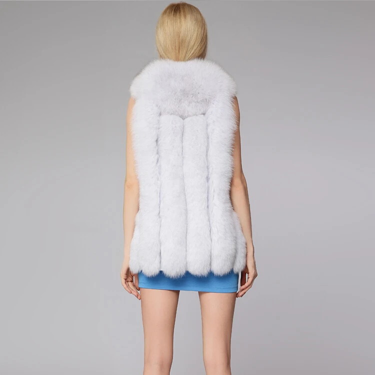 LET-SETTING hot sale winter sleeveless female fox Faux Fur Vest black red white