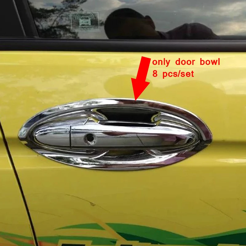For HONDA FIT JAZZ 2014 2015 2016  2017 2018 ABS Chrome Car Door protector handle Bowl Cover Trim car styling Accessories 8pcs