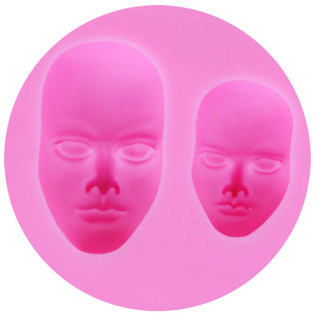 Human Face Heads Silicone Mold Fondant Chocolate Candy Mask Gumpaste UV Resin Lollipop Crystal Epoxy Soft Clay Bake Tools M111