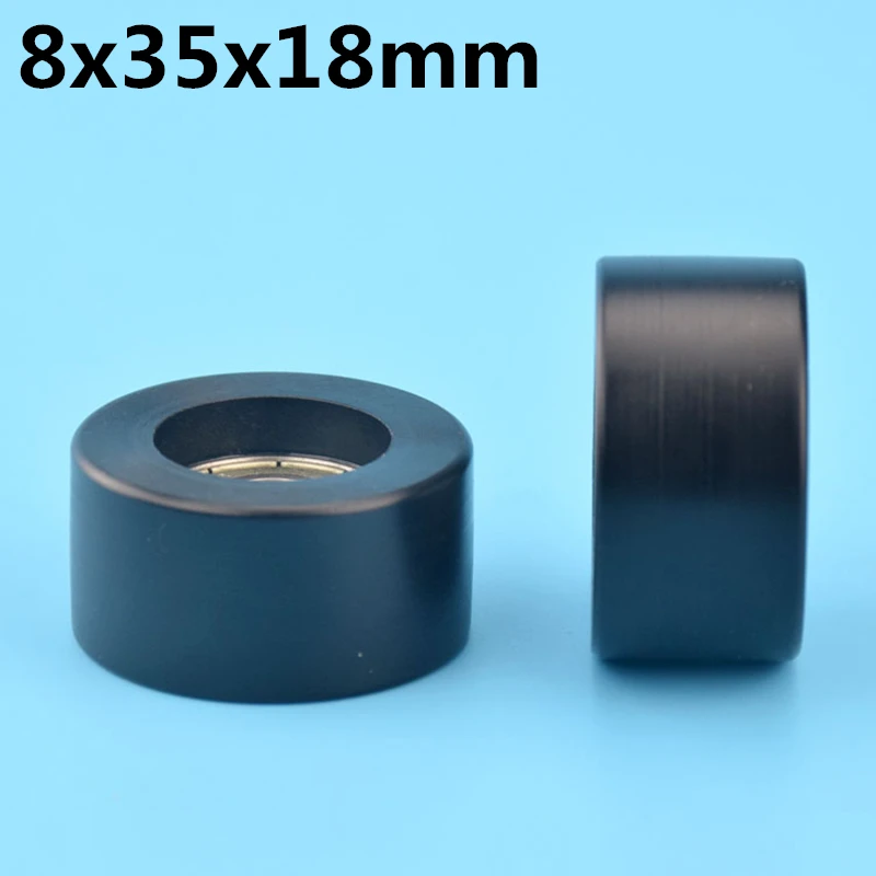 

1Pcs 8x35x18 mm Nylon Plastic Wheel With Bearings Flat miniature pulley POM Hard bearing Sports equipment accessories