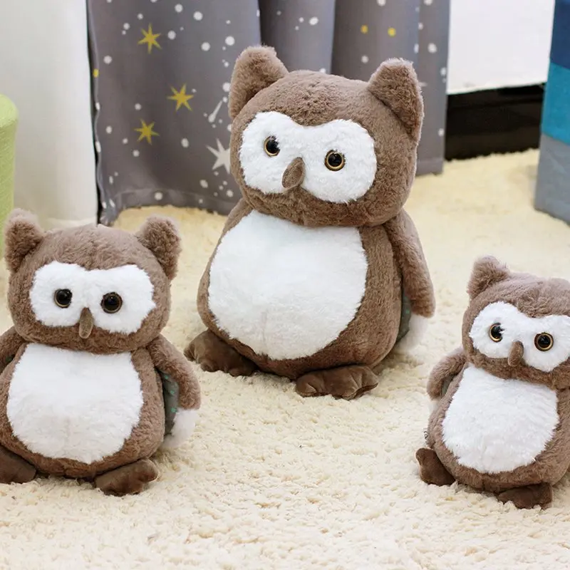 Export Korea Market High Quality Long plush Owl Stuffed Animal Plush simulation Owl Doll Gift Toys for Children Room Decor Girl