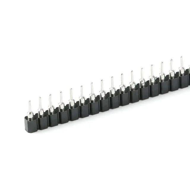 1/10 Pair Connector Pin Header Strip 10pcs Male + 10pcs Female Header Single Row 40 Pin 2.54mm Pin Connector Strip Round Needle