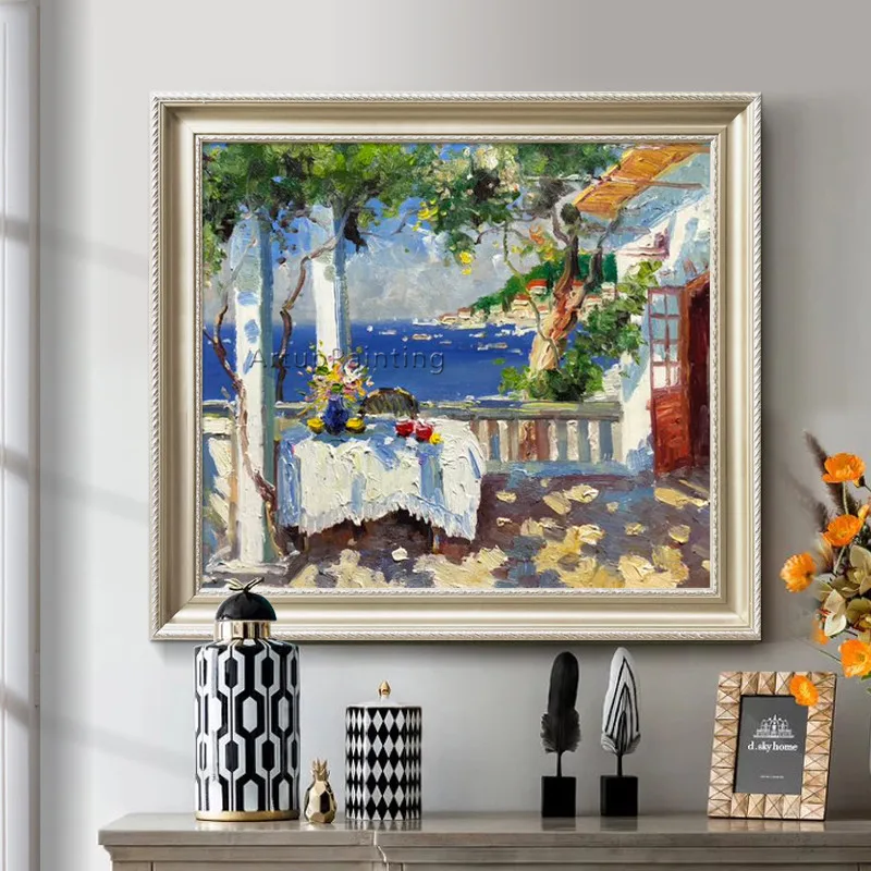 

Canvas oil Painting Mediterranean landscape painting Venice Painting Venice italy art Wall art pictures for living room home012