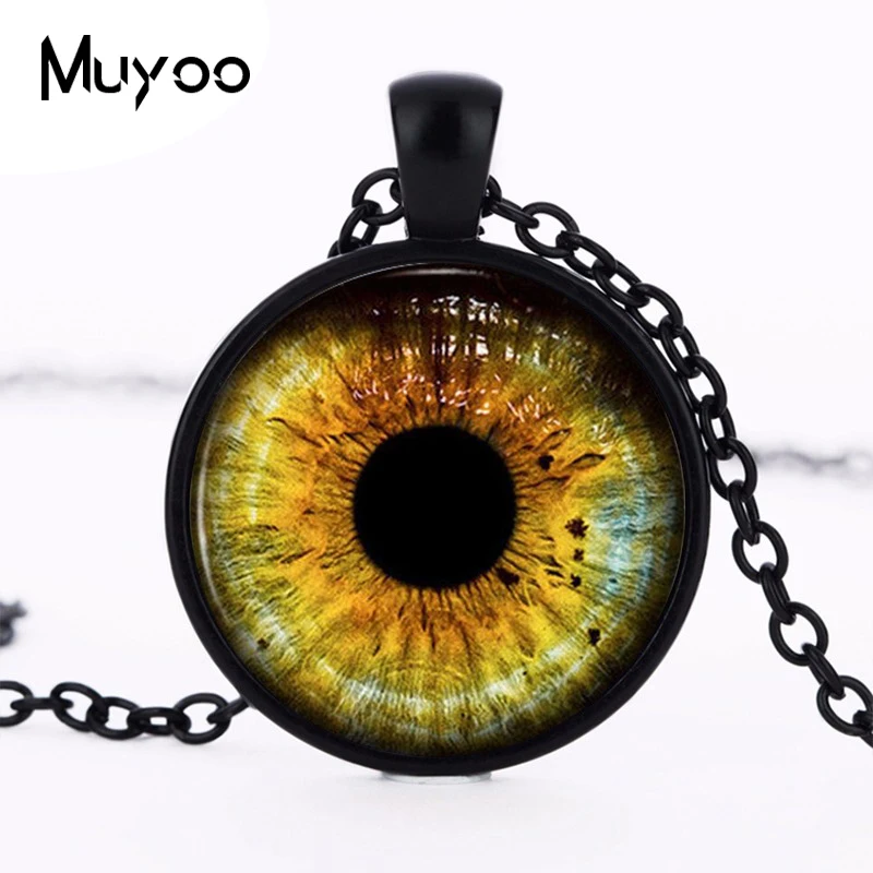 Wolf Eye Retro Yellow Colour Necklace Pendantr Wild Wolves Bronze Chain Jewelry Handmade Vintage Necklace Best Friend Gift HZ1