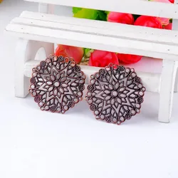 Retail 10Pcs Copper Tone Filigree Flower Wraps Connectors Metal Crafts Gift Decoration DIY Findings 35mm F0464