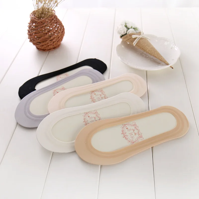 10pcs 5pair Summer Socks Slippers for Women Boat Socks No Show Socks Non-slip Low Cut Shoe Liner Woman Sock Chaussette Femme image 6