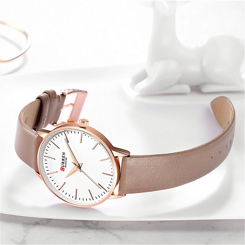 Top Brand CURREN Women Watches Dial Ladies Japanese Brand quartz Wristwatch Waterproof Leather Strap Girl Clock Gift Reloj Mujer