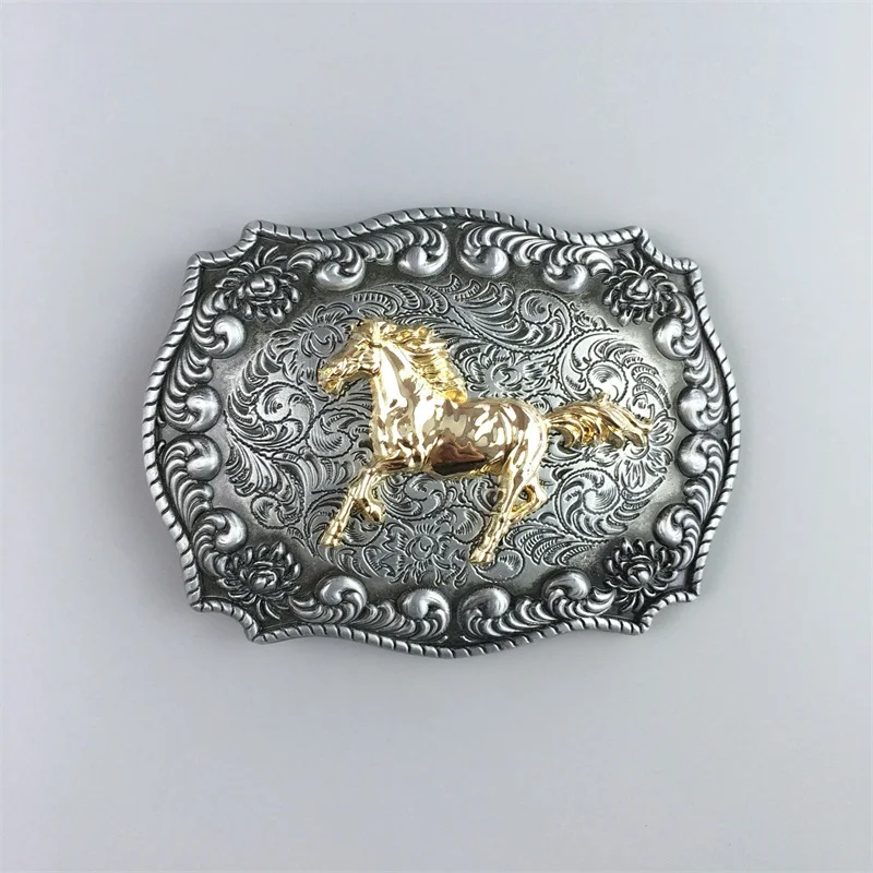 JEAN'S FRIEND New Western Cowboy Rodeo Horse Double Color Belt Buckle also Stock in US BUCKLE-WT129