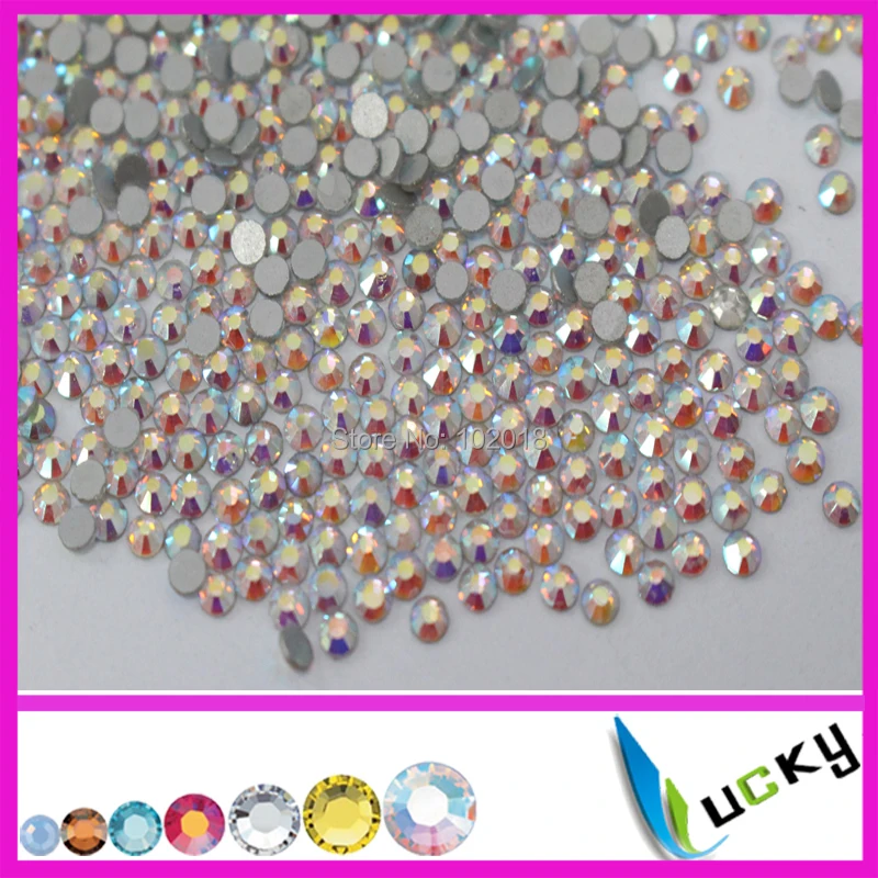 Бесплатная доставка, стразы с искусственными кристаллами ss16 1440, цветные стразы с плоским основанием, без горячей фиксации, бусины для рукоделия