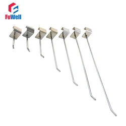 10pcs Slatwall Hook 50/70/100/150/200/250/300mm Length Supermarket Display Hook Fit 15x30mm Square Tube Store Multifunction Hook