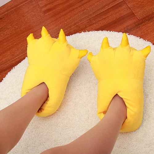 Hot Men Women Children Fashion Winter Cartoon Cute Animal Paw Claw Shoes Indoor Slippers